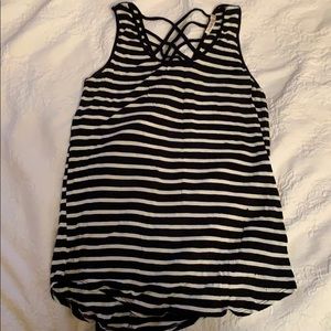 Superrr soft block&white stripe tank